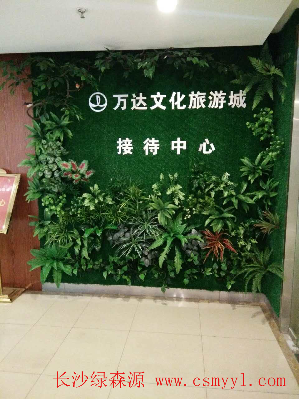 湖南仿真植物墻--長沙萬達廣場某辦公室仿